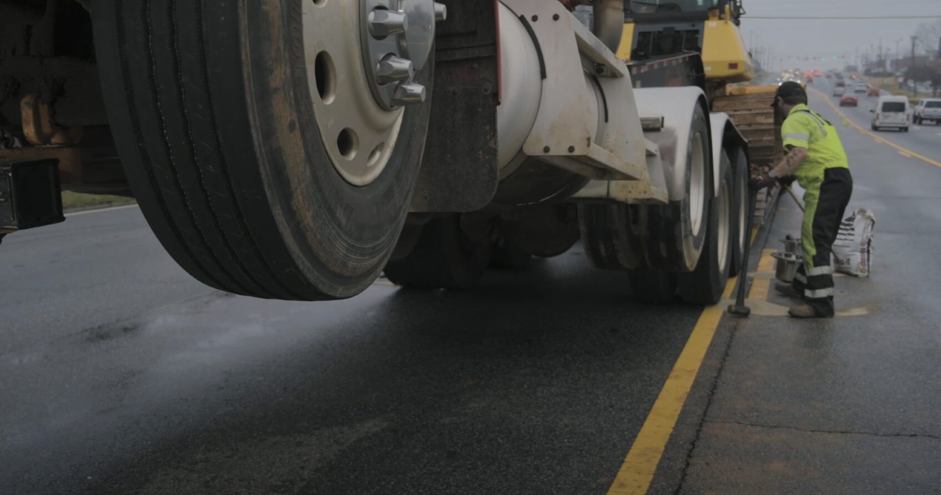 Heavy-duty tow truck on highway ready for commercial vehicle recovery